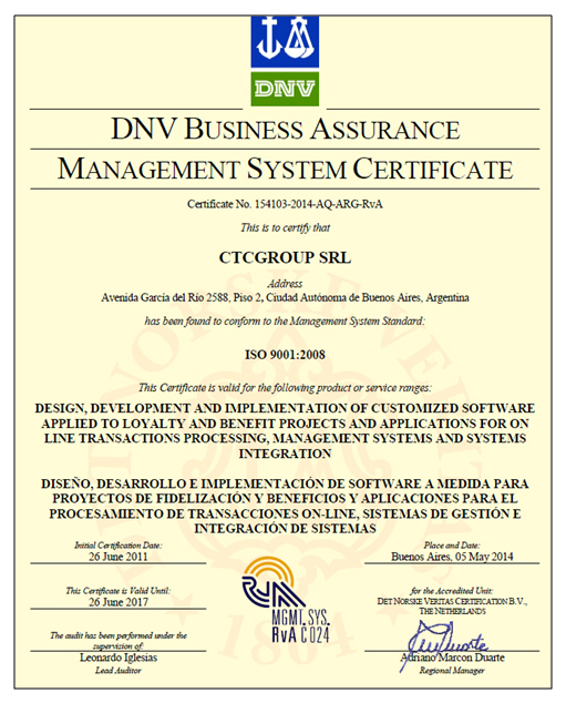 Certificación ISO